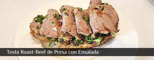 Tosta Roast Beef de Presa con Ensalada
