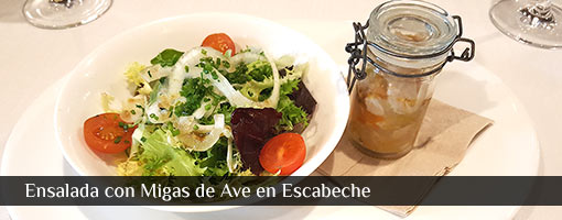 Ensalada con Migas de Ave en Escabeche